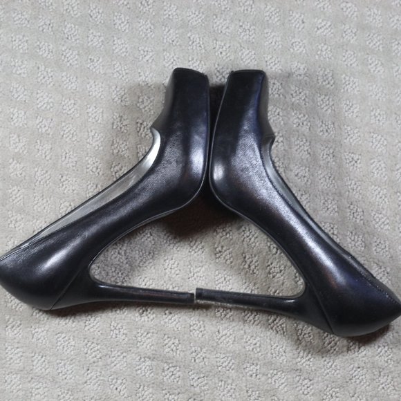 Gianni Bini Size 8.5 Black Square Toe Platform 5" Stiletto Heels - Picture 4 of 6